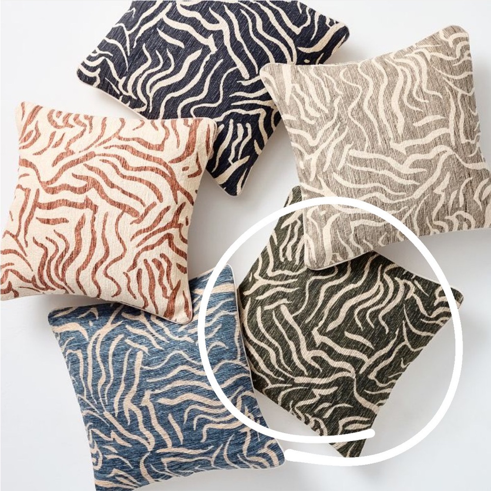 west elm shifting tides pillow cover dark olive NWT Set of 2